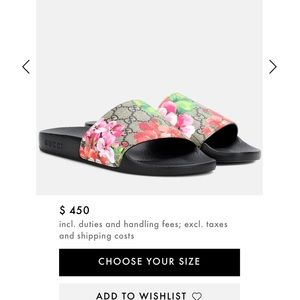 Gucci GG blooms supreme floral slides